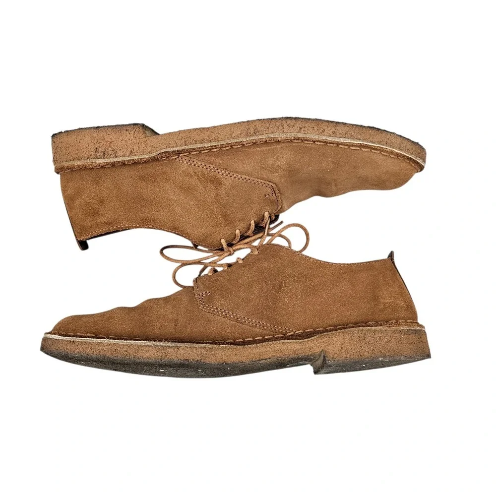 CLARKS Originals Men's Size 10 US EUC London Tan Suede Crepe Sole‎ Oxfords Shoes